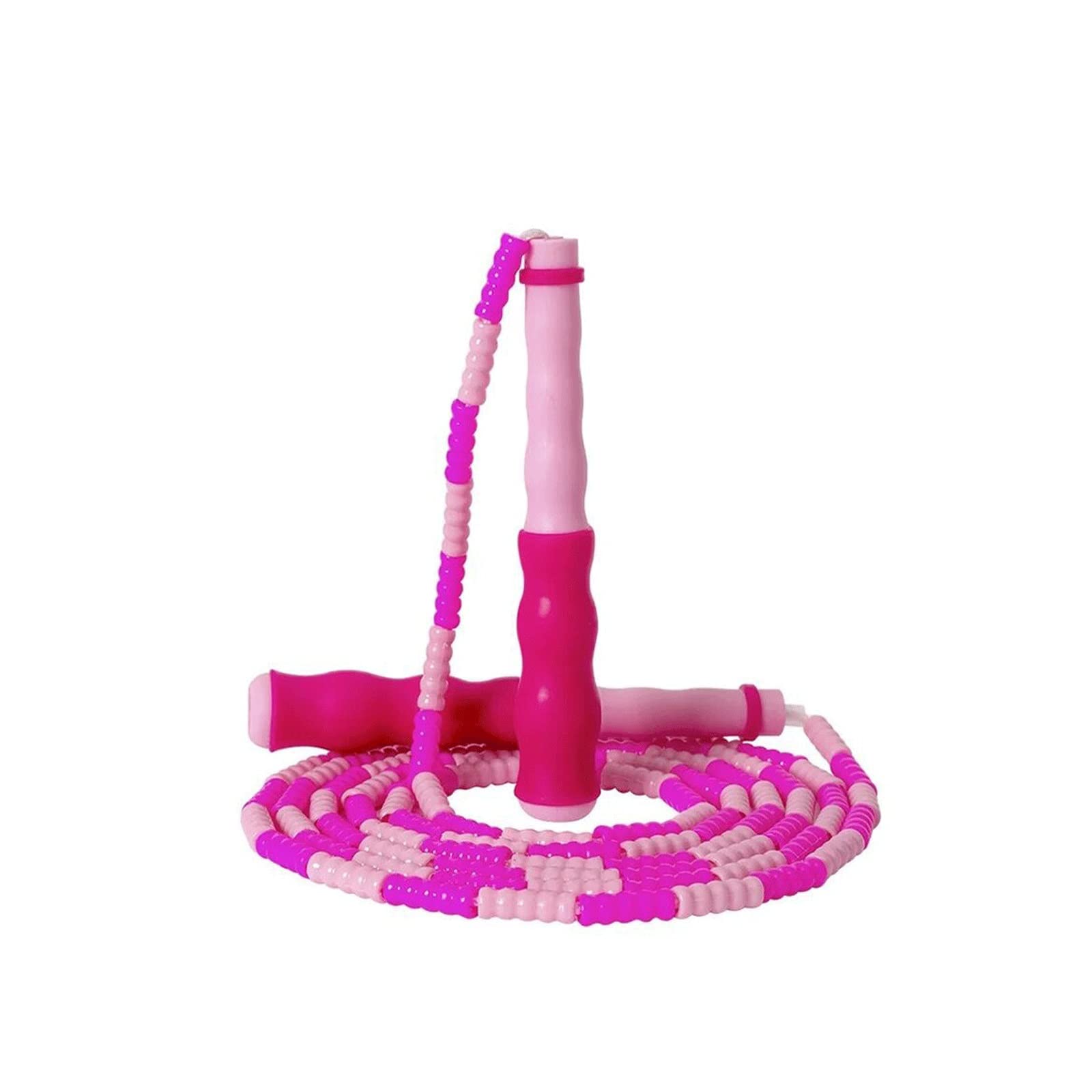Springseil, 2,8 m Länge, verstellbar, weiche Perlen, geeignet für Fitness, Uni, Blau