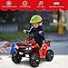Costzon Ride on ATV, 6V Battery Powered Kids Electric Vehicle, 4 Wheeler Quad w/Headlights, MP3, USB, Volume Control, Large Seat, Electric Ride on Toys for Boys & Girls (Red)