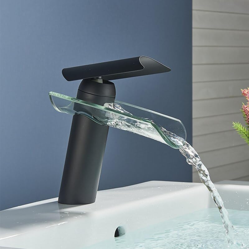 Mitigeur chaud et froid cascade en laiton avec levier fluide pour grand lavabo