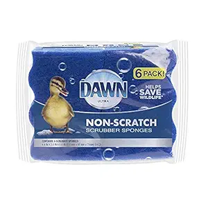 Dawn Non-Scratch Scrubber Sponges, Blue, 6 ea