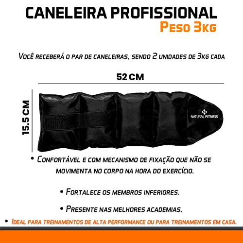 Par Caneleira Tornozeleira de Peso 3 Kg