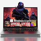 SAGAWHALE 2026 15.6' FHD Gaming Laptop: AMD Ryzen 7 6800H 45W TDP, 32GB RAM, 1TB NVMe SSD, Win 11 Pro, Keyboard, 6 Ports, Lightweight 3.5lb for Gaming, Students, Programming, Video Editing