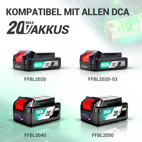 DCA 18V (20V MAX) Lithium-Ionen-Akku-Ladegerät, 1 Stunde Schnellladung mit FFCL20-04 (Nicht im Lieferumfang enthalten),