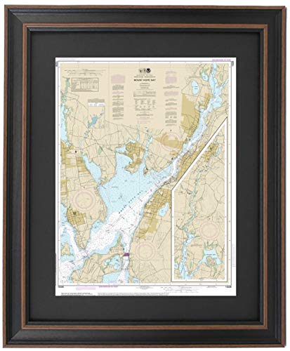 Framed Nautical Map 13226 : Mount Hope Bay- Poster Size. Handmade in USA
