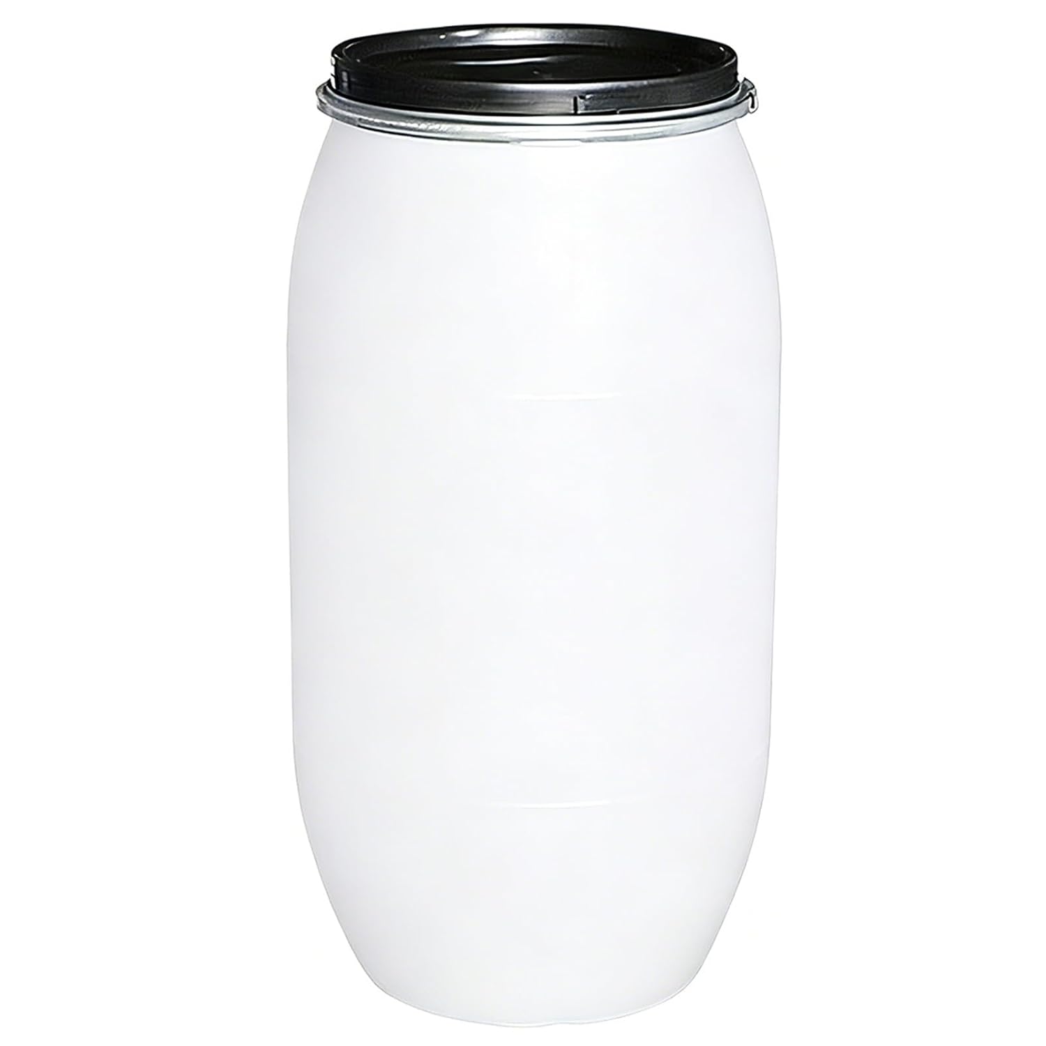 JKGHK White Plastic Barrel with Lid Latch Ring, Food Grade Water Storage Barrel | HDPE Wide Mouth Plastic Drum Air Tight Design for Fermentation Storage Factory Shipping Container(160L)