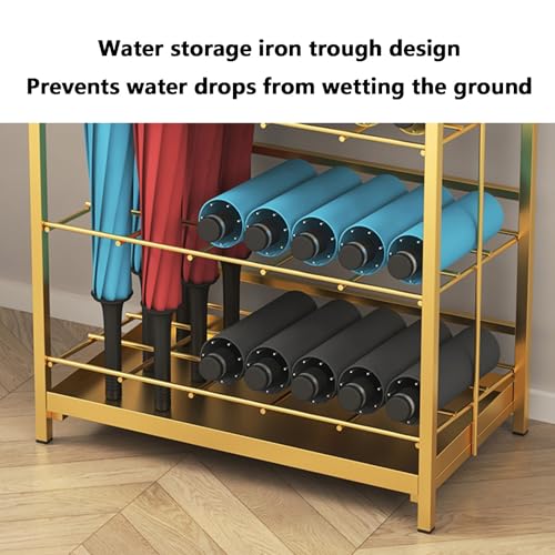 Platzsparender Eckschirm-Halter-Stand-stärmer Eisen-vertikatischer Rack für Home Office-Eingangs-Organize-feuchte trockene Regenschirme Kompaktes Design schwarz 25,5x23,5x62cm