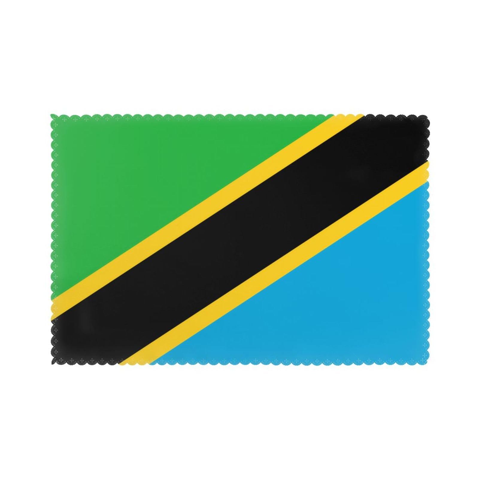 Tanzania Flag Placemat set of 6, oil-proof and insulated dining table placemats, washable and wipeable.