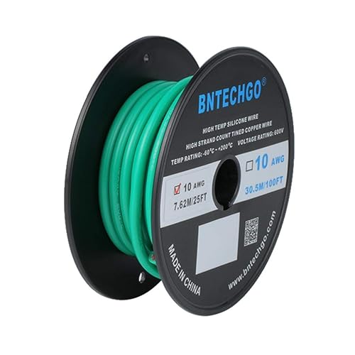 Vista 35 de BNTECHGO 10 alambre de silicona de calibre 50 pies ultra flexible de alta temperatura 200 oC 600 V 10 AWG silicona 1050 hebras de alambre trenzado