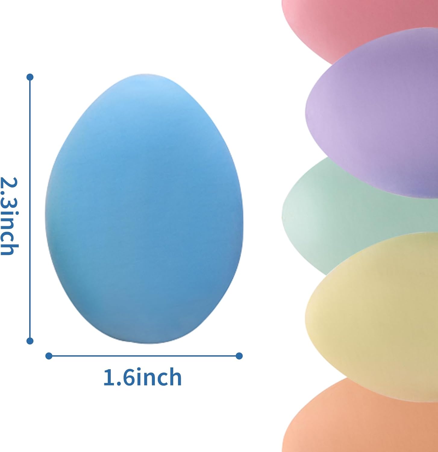 6 PCS Easter Eggs Chalk for Kids, Sidewalk Chalk Easter Basket Stuffers for Kids Boys Girls Toddlers Outdoor Play, Washable Nontoxic Sidewalk Chalk Party Favors (6)