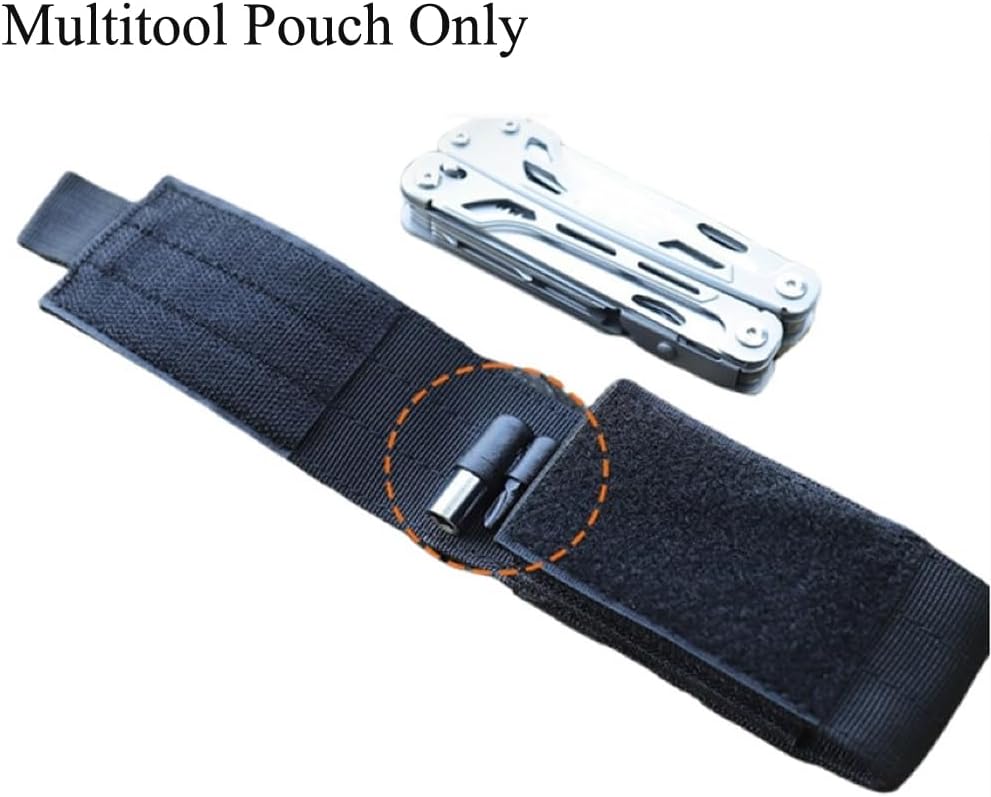 Multitool Sheath Replacement Up to 5 Inch Hook and Loop Nylon Multi-Tool Sheath with Belt Clip EDC Belt Pouch Case Holster Organizer for Leatherman Wave Plus Surge Wingman Charge Pocket Knife
