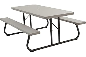 LIFETIME Folding Picnic Table, 6 Feet, Portable, Putty