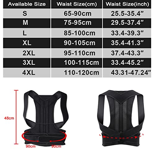 Correction de posture et soutien du dos réglable noir taille M - 5