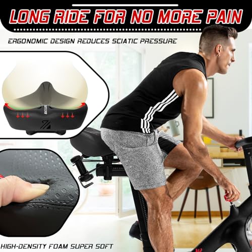 Image of BUCKLOS Wide Bike Seat for Men Women Ebike Seats Comfort Extra Large Comfortable Bicycle Seats Saddle for Ebike /Crusier /Exercise /Peloton Bike