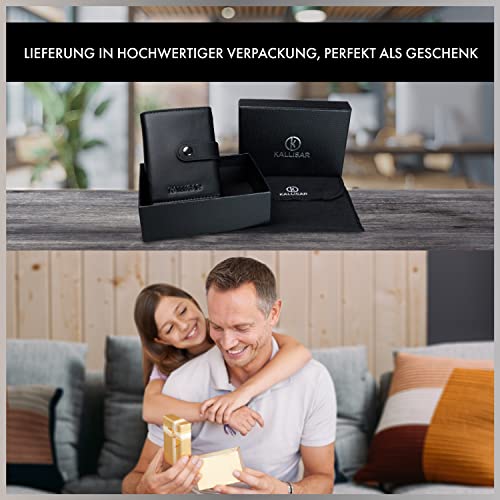 Pop up portemonnee creditcardhouder met muntvak portemonnee mini portemonnee van echt leer zwart RFID-bescherming - Image 6