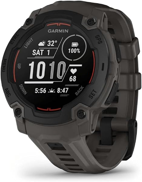 Garmin Instinct E, 45 mm rugged GPS smartwatch with essential smart features, built in sports apps, supertough design features, up to 16 days battery life, Black Bezel with Charcoal band - 4