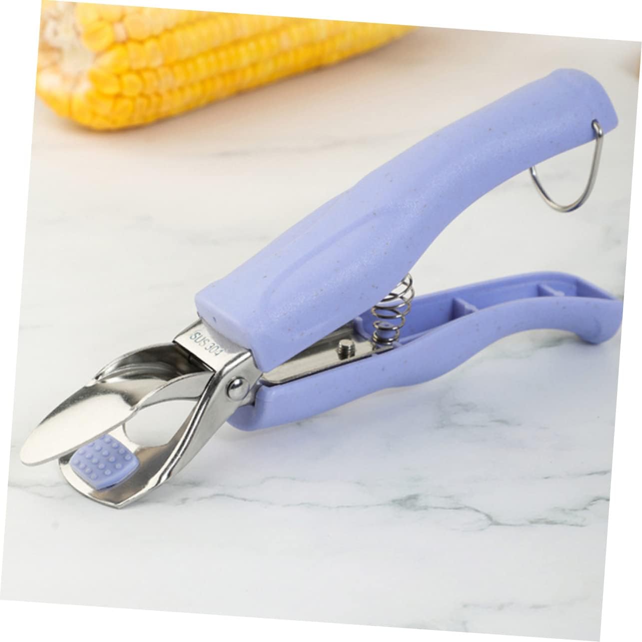 Blue Stainless Steel Bowl Clip with ABS Handle, Heat Resistant Gripper