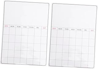 Angoily 2 Planificadores Magnéticos Para Refrigerador Pizarra Blanca Magnética Marcadores De Borrado En Seco Bloc De Notas Magnético Para Adultos Borrador De Refrigerador Imanes De