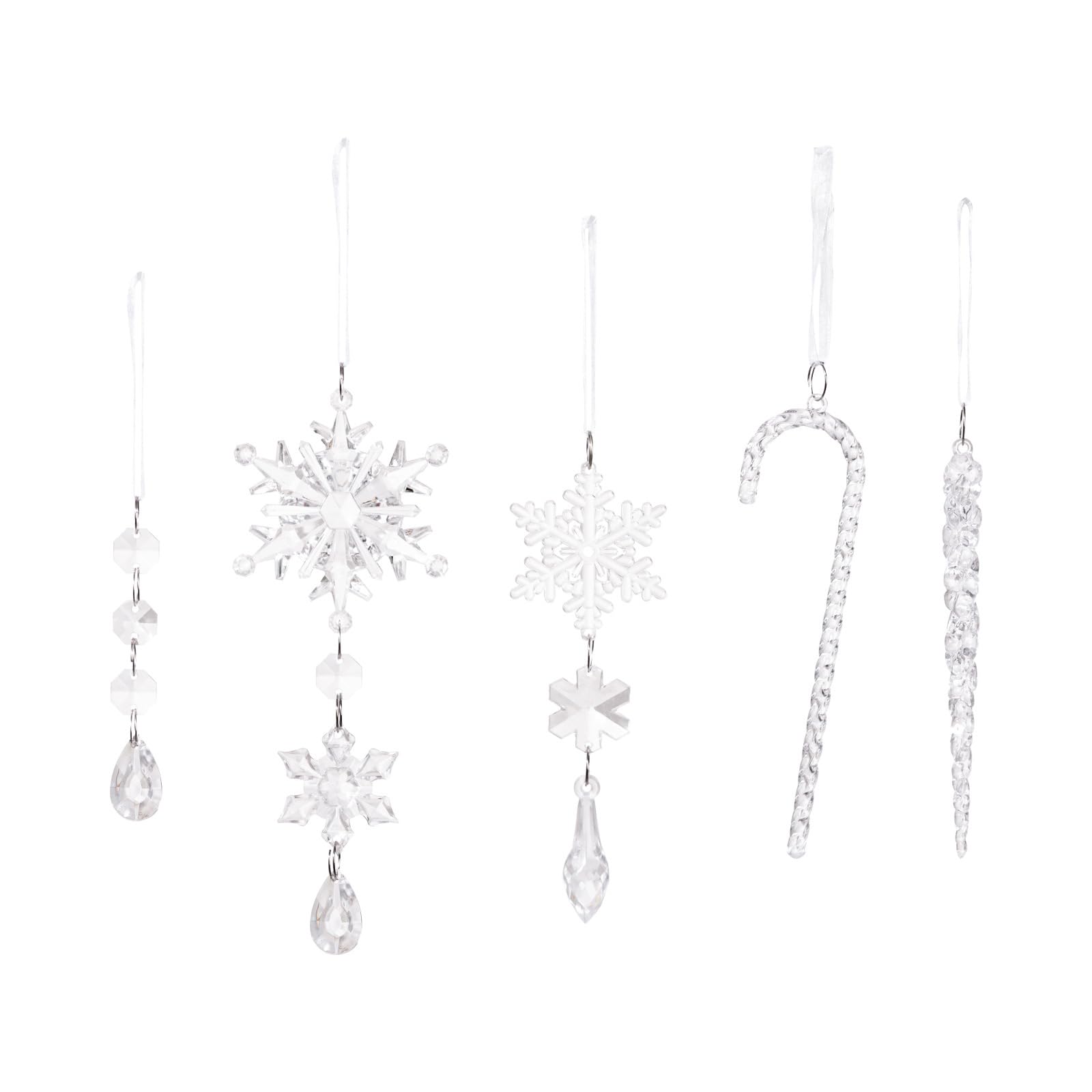 Buxuaaaa 20PCS Shatterproof Acrylic Ice Cones Ornaments – Christmas Tree Hanging Decor for Indoor Outdoor Holiday Parties Shatterproof Acrylic Ice Cones Ornaments