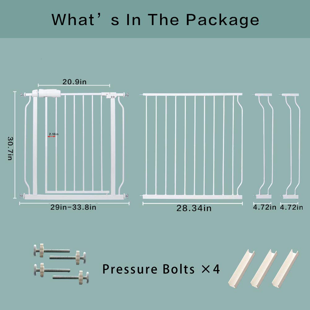 Vothco Extra Wide Baby Gate 67 to 71.5 Inch Wide Pressure Child Gate Dog Gates for House Doorways Stairs Living Room