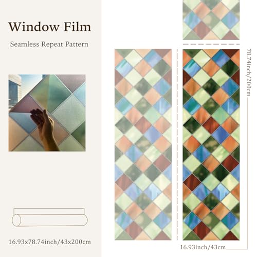 Película para ventana con privacidad diseño retro 16.93'' miniatura 3