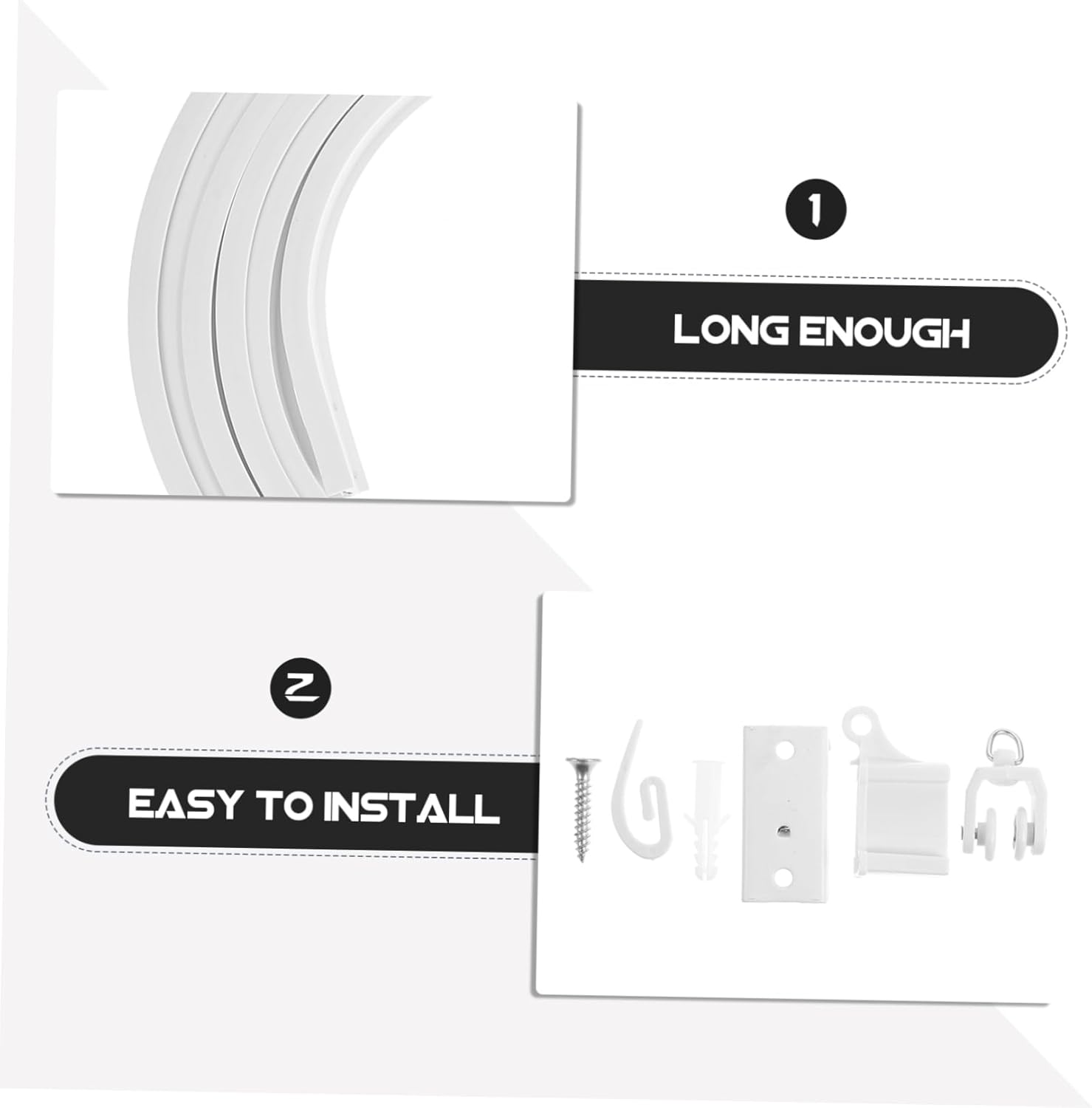 PRETYZOOM Bendable Ceiling Curtain Track Set 5m U-shape Track for Bay Windows Flexible and Silent for Rvs and Rooms