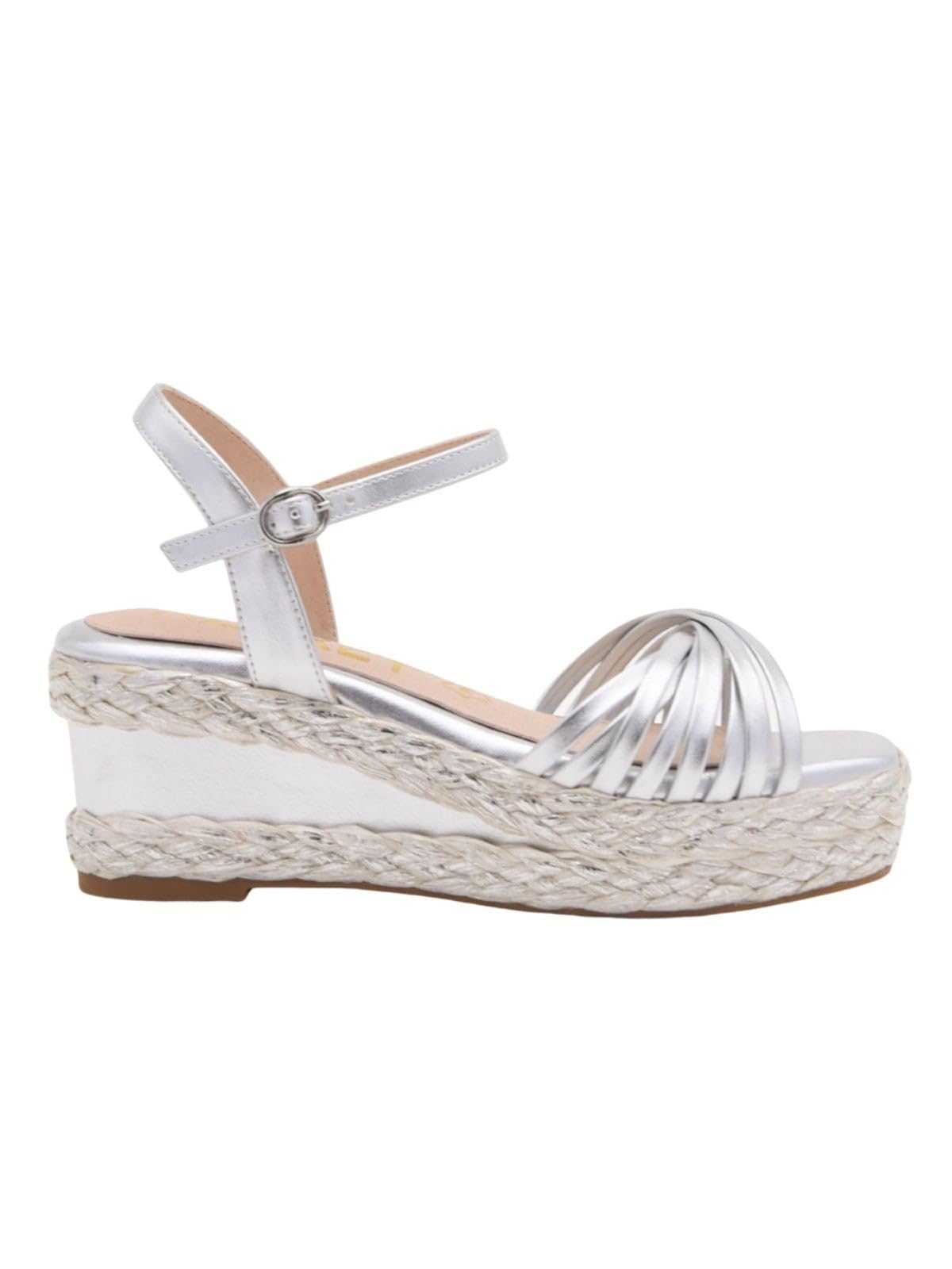 Azarey Sandalias de cuña tejida con plataforma