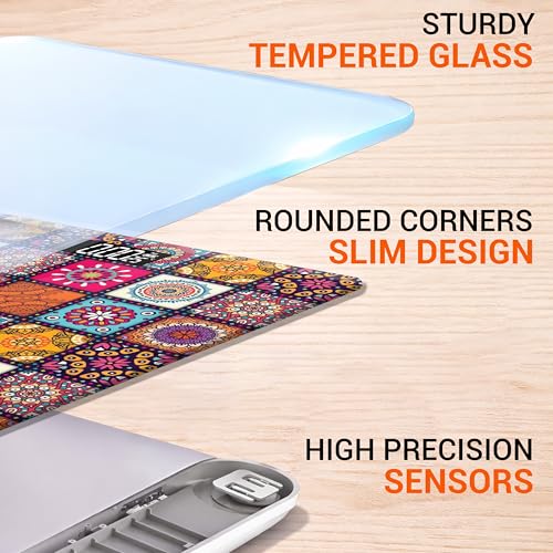 Image of ANT Flora New Retro Digital Weighing Scale for Body Weight (Up to 180 kg), High Precision Sensors, Tempered Glass, LCD Display, Auto On /Off, Anti-Skid, Personal Fitness Scale with Battery Included