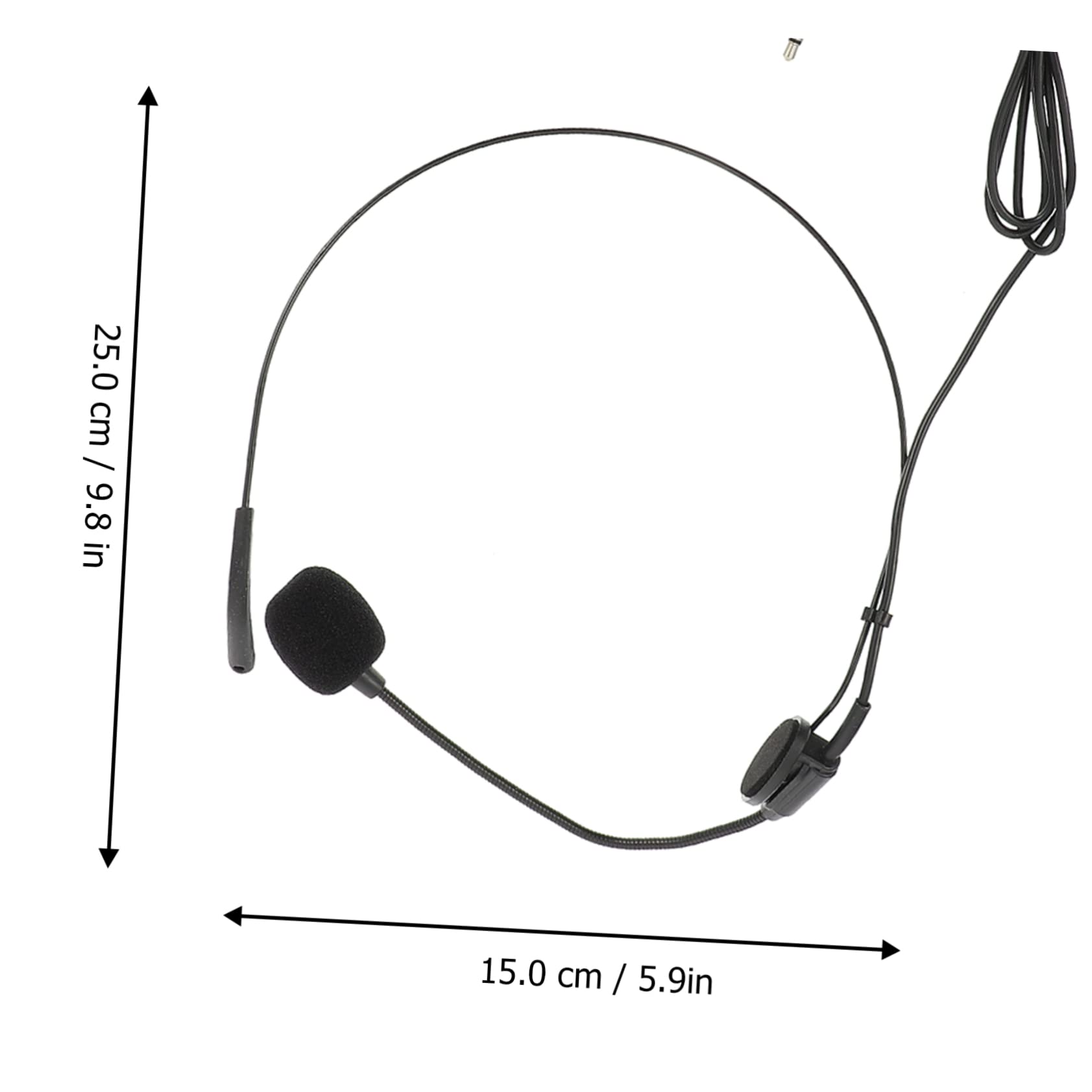 Abaodam Adjustable Head-Mounted Microphone Little Black Condenser Mic for Voice Amplifier and Computer