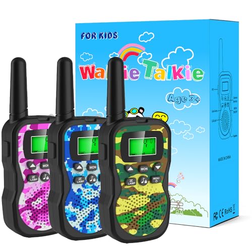 Huaker Kids Walkie Talkies,3 Pack 22 Channels 2 Way Radio...