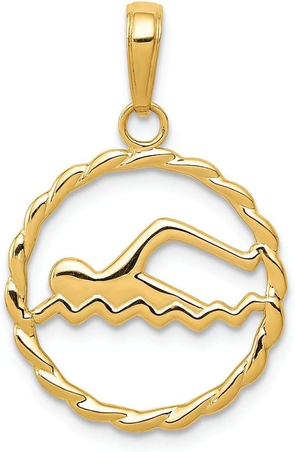 FJC Finejewelers 14k Yellow Gold Swimming Charm