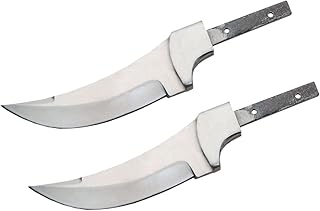 (Set of 2) CUSTOM BLANK Blade Upswept Skinner Knife Knives Hunting Small Making w/Guard BL0121 - Whole Earth Supply