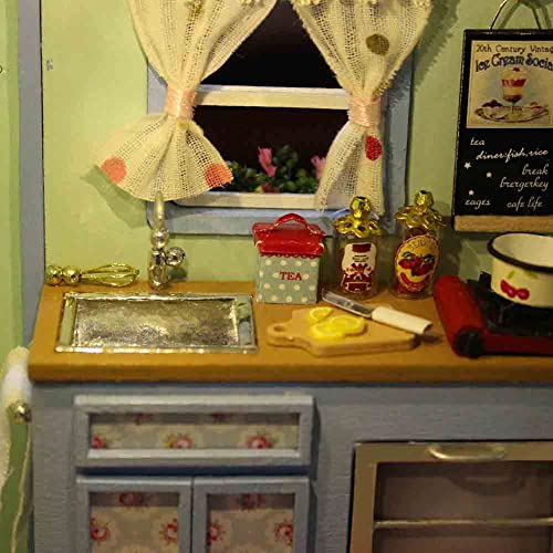 Kit de casa faça você mesmo, Casa de bonecas de madeira com música e luz, Conjunto de casa de boneca