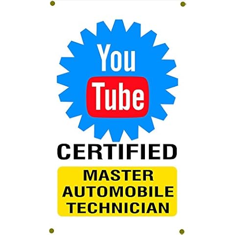 You Tube Certified Master Automobile Technician Garage Banner ManCave Banner Cover