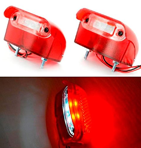 2x LED Kennzeichenbeleuchtung Rot/Weiß - 12V/24V Für LKW & Wohnmobil