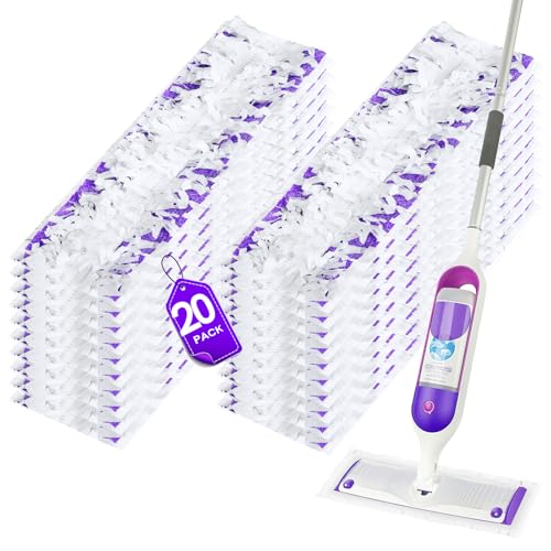 20 Count Power Mop Pads Refills for Swiffer, Compatible with Swiffer Power Mop Refills Replacement Disposable Power Mopping Pads Refills for Multi-Surface Floor Cleaning