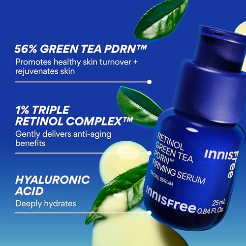 Image of innisfree Green Tea PDRN Serum | Korean Skincare with Retinol & Hyaluronic Acid for Hydrating, Anti‑Aging Care and Wrinkles | Suitable for Acne‑Prone & Sensitive Skin | Available in Jumbo & Gift Set