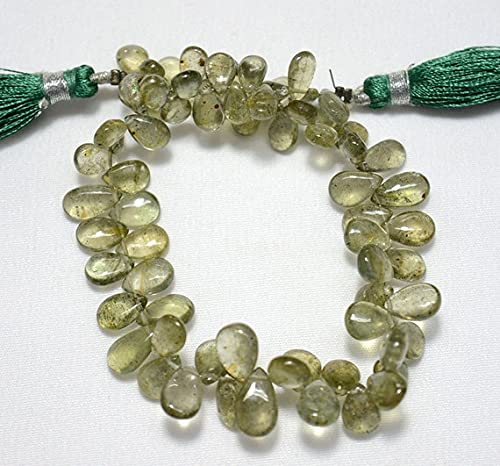 Moss aquamarine briolettes sans défaut d'enfilage fil de poires 5x7mm à 6x10mm