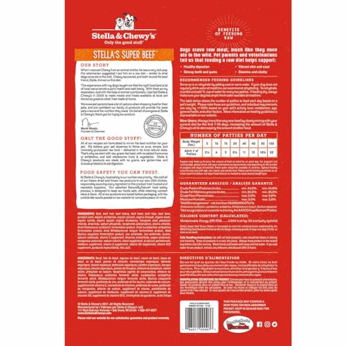 Stella & Chewy’s Freeze Dried Raw Dinner Patties – Grain Free Dog Food, Protein Rich Stella’s Super Beef Recipe – 708g Bag image 5