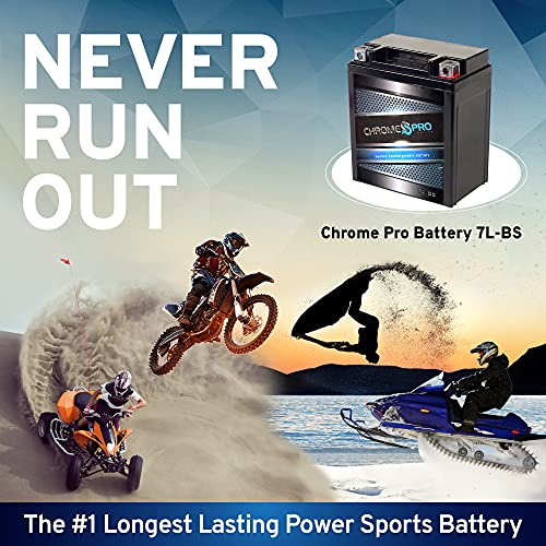 Chrome Pro Ytx7L-Bs Maintenance Free Replacement Battery For Atv, Motorcylce, Scooter, And Snowmobile: 12 Volts.6 Amps, 6.3Ah, Nut And Bolt (T3) Terminal #TOP4
