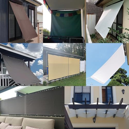Voile d'ombrage imperméable MENGH pour balcon et terrasse avec œillets vert 3x5m - 8