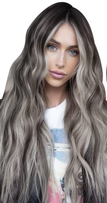 Hetto Tape-In Extensions - Real Hair Balayage Black & Silver - View #2