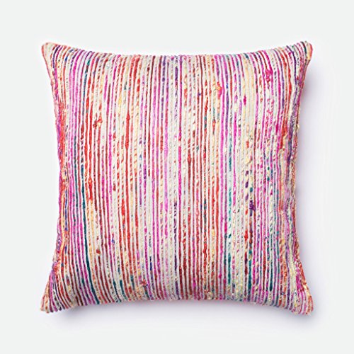 Loloi Pillows P0242 RED/Multi Pillow Cover, 22" x 22"