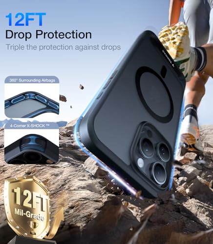 Image of TORRAS for iPhone 16 Pro Case with Magsafe, Durable Titanium Stand, Black