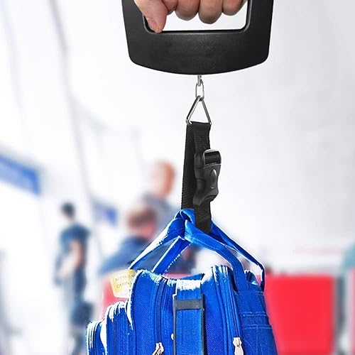 Miniatura 6 de AFUNTA Báscula de equipaje de 110.2 lbs y 0.35 oz, 2 básculas de equipaje digitales de mano para maletas, báscula digital electrónica para colgar,