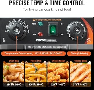 VEVOR Commercial Deep Fryer, Dual Tank 3000W Electric Countertop Fryer with Basket, 2 x 11.6Qt/11L Double Stainless Steel Oil Fryer with Drain, Time & Temp Control, for Kitchen Restaurant Use