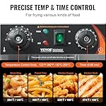 VEVOR Commercial Deep Fryer, Dual Tank 3000W Electric Countertop Fryer with Basket, 2 x 11.6Qt/11L Double Stainless Steel Oil Fryer with Drain, Time & Temp Control, for Kitchen Restaurant Use - Image 4