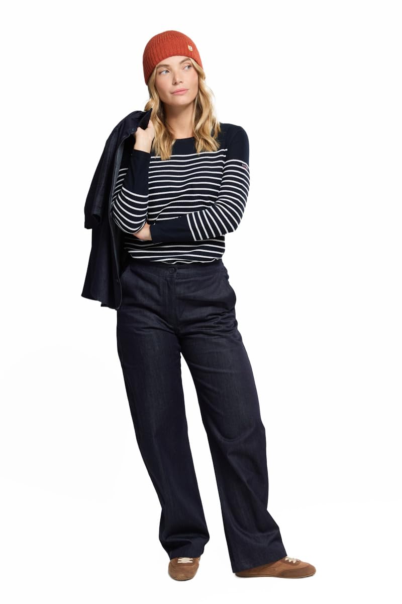 Armor Lux Arzal Women's Sweater, Rich Navy/White, 16