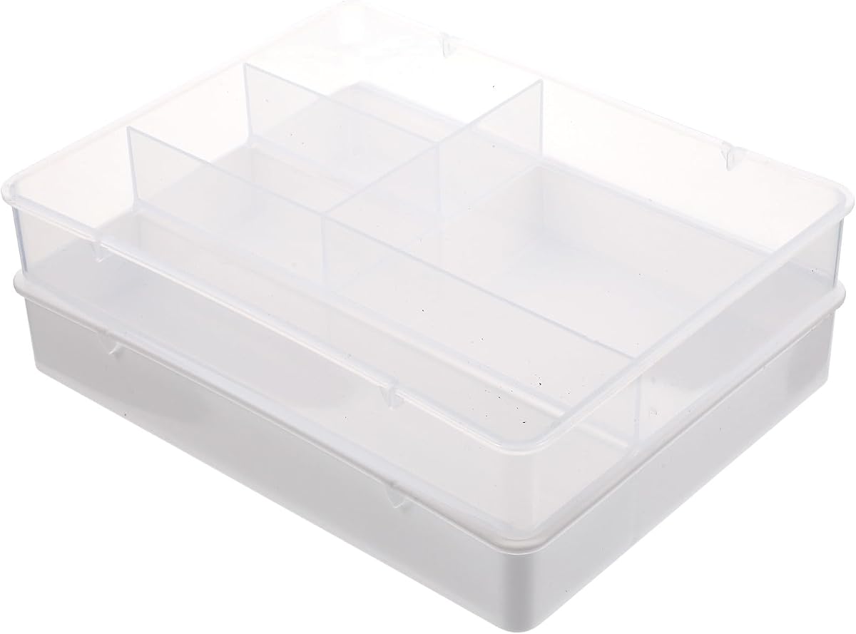 SUPVOX 2pcs White Compact Drawer Organizer Box, Reusable Multi-function Storage Case for Office Desk Supplies and Household Classification