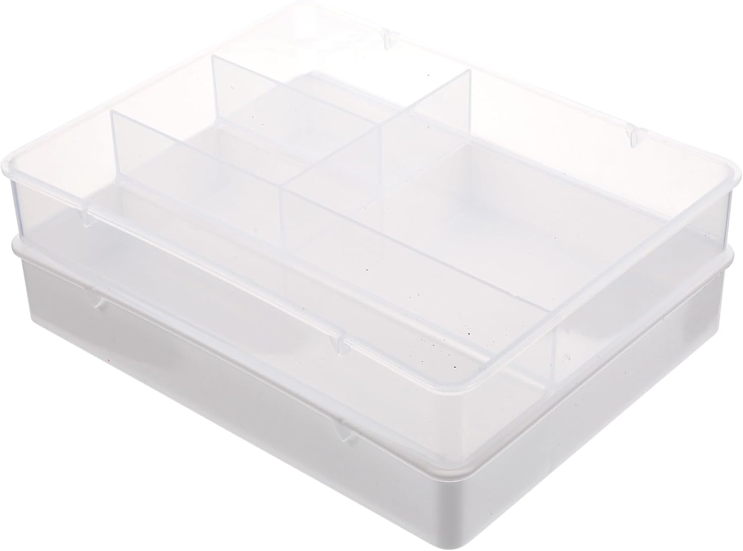 2pcs Compact Drawer Organizer Box, White Multi-function Classified Storage Case for Office Desk Supplies and Workspace Accessories