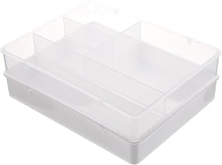 SUPVOX 2pcs White Compact Drawer Organizer Box, Reusable Multi-function Storage Case for Office Desk Supplies and Household Classification